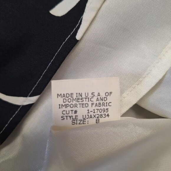 Vintage David Meister Dress Halter Womens 8 Gown Black White Zip Back USA Made - Picture 8 of 11